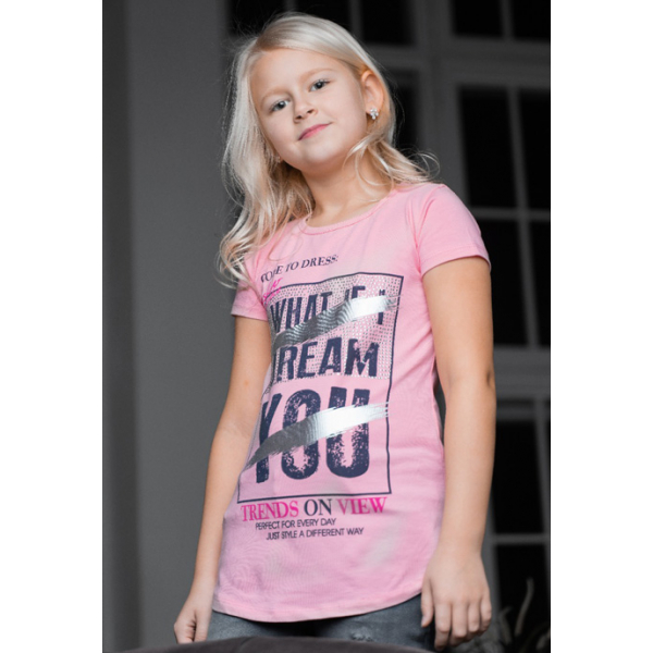 12-8110807-3 "Dream" Туника для девочки, 8-11 лет, розовый