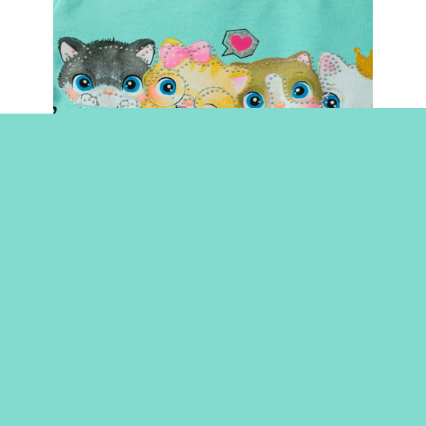 12-140285-1 "Kittens" Футболка для девочки, 1-4 года, белый