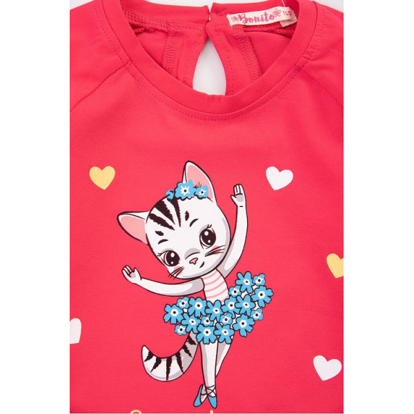 20-8352 Платье для девочки, 2-6 лет, малиновый