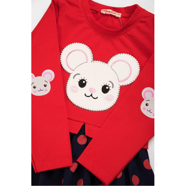 20-12674 Платье для девочки из фуллайкры, 2-6 лет, красный
