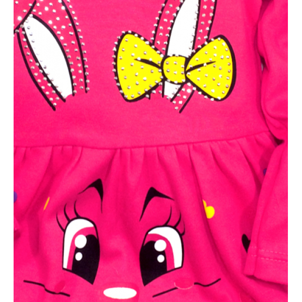 05-0630 "Rabbit" Платье для девочки, интерлок, 2-6 лет, малиновый
