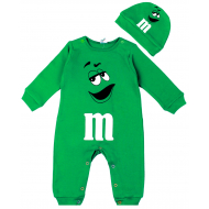 45-10024 "M&M’S Комбинезон с шапочкой, 68-86, зеленый 45-10024 "M&M’S Комбинезон с шапочкой, 68-86, зеленый