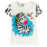 12-140259-2 "Zebra" Футболка для девочки, 1-4 года, белый 12-140259-2 "Zebra" Футболка для девочки, 1-4 года, белый