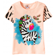 12-140259-4 "Zebra" Футболка для девочки, 1-4 года, коралловый 12-140259-4 "Zebra" Футболка для девочки, 1-4 года, коралловый
