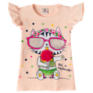 12-3673-1 "Sweetmeats" Футболка для девочки, 3-6 лет, коралловый 12-3673-1 "Sweetmeats" Футболка для девочки, 3-6 лет, коралловый