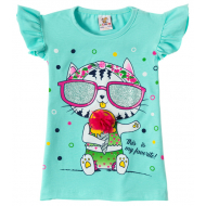 12-3673-2 "Sweetmeats" Футболка для девочки, 3-6 лет, мнтоловый 12-3673-2 "Sweetmeats" Футболка для девочки, 3-6 лет, мнтоловый