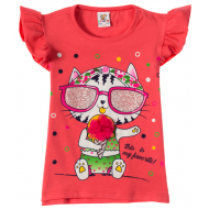 12-3673-3 "Sweetmeats" Футболка для девочки, 3-6 лет, красный 12-3673-3 "Sweetmeats" Футболка для девочки, 3-6 лет, красный