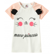 12-3675-2 "Meow" Футболка для девочки, 3-6 лет, белый 12-3675-2 "Meow" Футболка для девочки, 3-6 лет, белый