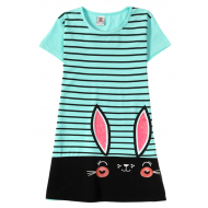 12-8110810-5 "Ears eyes" Платье для девочки, 8-11 лет, ментоловый 12-8110810-5 "Ears eyes" Платье для девочки, 8-11 лет, ментоловый