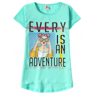 12-9120262-4 "Every" Футболка для девочки, 9-12 лет, зеленый 12-9120262-4 "Every" Футболка для девочки, 9-12 лет, зеленый