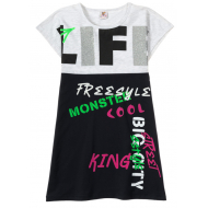 12-91255-4 "Life" Платье для девочки, 9-12 лет, т-синий 12-91255-4 "Life" Платье для девочки, 9-12 лет, т-синий