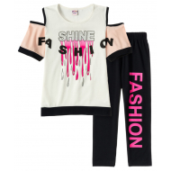 12-91257-3 "Shine" Комплект футболка-бриджи, 19-12 лет, молочный 12-91257-3 "Shine" Комплект футболка-бриджи, 19-12 лет, молочный