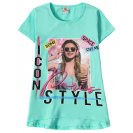 12-91265-5 "Style" Футболка для девочки, 9-12 лет, ментол 12-91265-5 "Style" Футболка для девочки, 9-12 лет, ментол