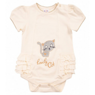 20-4955 "Lovely Cat" Боди для малышки, 62-80, молочный 20-4955 "Lovely Cat" Боди для малышки, 62-80, молочный