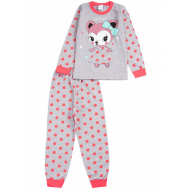 020-9764 Пижама для девочки, 3-7 лет, св-меланж 020-9764 Пижама для девочки, 3-7 лет, св-меланж