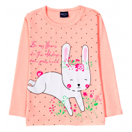 12-141201-4 "Bunny" Толстовка для девочки, 1-4 года, персиковый 12-141201-4 "Bunny" Толстовка для девочки, 1-4 года, персиковый