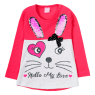 12-360806-1 "Hello" Туника для девочки, 3-6 лет, красный 12-360806-1 "Hello" Туника для девочки, 3-6 лет, красный