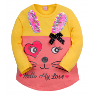 12-360806-2 "Hello" Туника для девочки, 3-6 лет, желтый 12-360806-2 "Hello" Туника для девочки, 3-6 лет, желтый