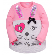 12-360806-3 "Hello" Туника для девочки, 3-6 лет, розовый 12-360806-3 "Hello" Туника для девочки, 3-6 лет, розовый