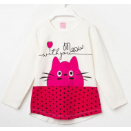 12-360808-1 Туника для девочки, 3-7 лет, молочный 12-360808-1 Туника для девочки, 3-7 лет, молочный