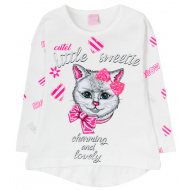 12-360809-3 Туника для девочки, 3-6 лет, белый 12-360809-3 Туника для девочки, 3-6 лет, белый