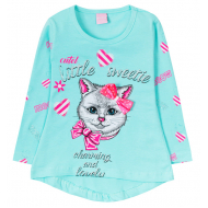 12-360809-5 Туника для девочки, 3-6 лет, мятный 12-360809-5 Туника для девочки, 3-6 лет, мятный
