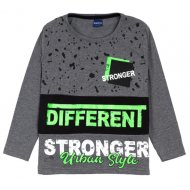 12-370101-1 "Different" Лонгслив для мальчика, 3-7 лет, т-серый 12-370101-1 "Different" Лонгслив для мальчика, 3-7 лет, т-серый