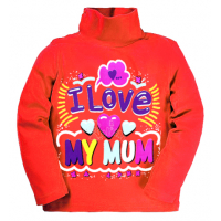 20-007202 "I Love" Водолазка для девочки, 1-4 года, коралловый 20-007202 "I Love" Водолазка для девочки, 1-4 года, коралловый
