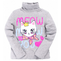 20-007207 "Meow" Водолазка для девочки, 1-4 года, меланж 20-007207 "Meow" Водолазка для девочки, 1-4 года, меланж