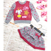 20-12733 Костюм с юбкой для девочки, 2-6 лет, коралловый 20-12733 Костюм с юбкой для девочки, 2-6 лет, коралловый