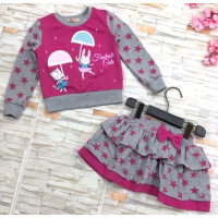 20-12731 Костюм с юбкой для девочки, 2-6 лет, малиновый 20-12731 Костюм с юбкой для девочки, 2-6 лет, малиновый