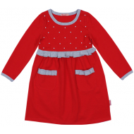 20-12763 Платье для девочки, фуллайкра, 5-8 лет, красный 20-12763 Платье для девочки, фуллайкра, 5-8 лет, красный
