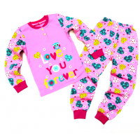 20-95525 "Love" Пижама утепленная для девочки, 7-10 лет 20-95525 "Love" Пижама утепленная для девочки, 7-10 лет