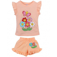 20-00106 Костюм для девочки, 1-4 года, персиковый 20-00106 Костюм для девочки, 1-4 года, персиковый