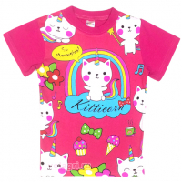 20-10105 "Meowgica" Футболка для девочки, 1-4 года, малиновый 20-10105 "Meowgica" Футболка для девочки, 1-4 года, малиновый