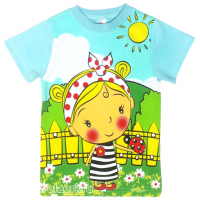 20-10106 "Village Girl" Футболка для девочки, 1-4 года, минт 20-10106 "Village Girl" Футболка для девочки, 1-4 года, минт