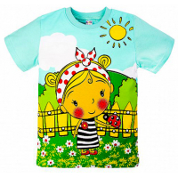 20-10106 "Village Girl" Футболка для девочки, 1-4 года, минт 20-10106 "Village Girl" Футболка для девочки, 1-4 года, минт