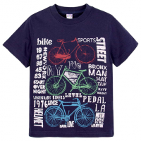 20-102106 "Bike" Футболка для мальчика, 4-8 лет, т-синий 20-102106 "Bike" Футболка для мальчика, 4-8 лет, т-синий