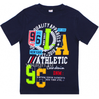 20-102129 "Athletic" Футболка для мальчика, 4-8 лет, т-синий 20-102129 "Athletic" Футболка для мальчика, 4-8 лет, т-синий