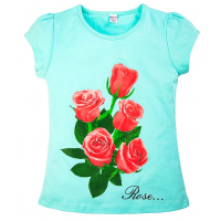 20-103201 "Rose.." Футболка, 8-12 лет, ментоловый 20-103201 "Rose.." Футболка, 8-12 лет, ментоловый