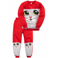 20-105901 Костюм для девочки, 1-4 года, красный 20-105901 Костюм для девочки, 1-4 года, красный