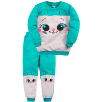 20-105904 Костюм для девочки, 1-4 года, изумрудный 20-105904 Костюм для девочки, 1-4 года, изумрудный
