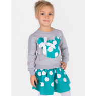 20-114105 "Микки" Костюм с юбкой для девочки, 2-5 лет, бирзовый 20-114105 "Микки" Костюм с юбкой для девочки, 2-5 лет, бирзовый