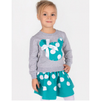 20-114105 "Микки" Костюм с юбкой для девочки, 2-5 лет, бирзовый 20-114105 "Микки" Костюм с юбкой для девочки, 2-5 лет, бирзовый