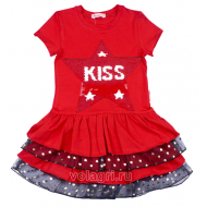 020-117701 "STAR" Платье для девочки, 5-8 лет, красный 020-117701 "STAR" Платье для девочки, 5-8 лет, красный