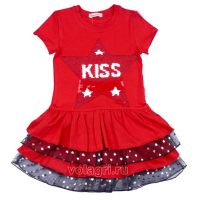 20-117701 "STAR" Платье для девочки, 5-8 лет, красный 20-117701 "STAR" Платье для девочки, 5-8 лет, красный