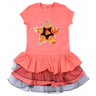 020-117702 "STAR" Платье для девочки, 5-8 лет, коралловый 020-117702 "STAR" Платье для девочки, 5-8 лет, коралловый