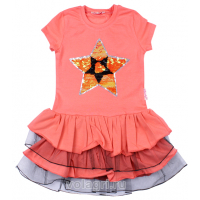 20-117702 "STAR" Платье для девочки, 5-8 лет, коралловый 20-117702 "STAR" Платье для девочки, 5-8 лет, коралловый