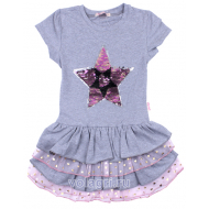 020-117706 "STAR" Платье для девочки, 5-8 лет, серый 020-117706 "STAR" Платье для девочки, 5-8 лет, серый