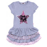 20-117706 "STAR" Платье для девочки, 5-8 лет, серый 20-117706 "STAR" Платье для девочки, 5-8 лет, серый